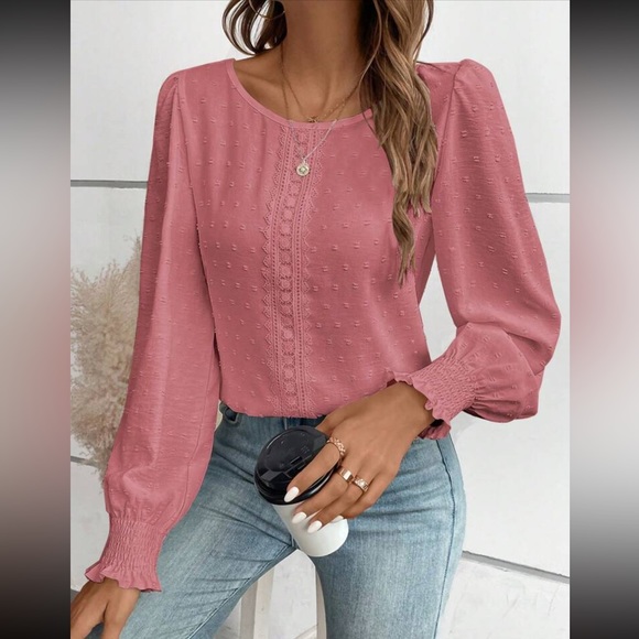 Boho lace Swiss dot blouse - Picture 4 of 10